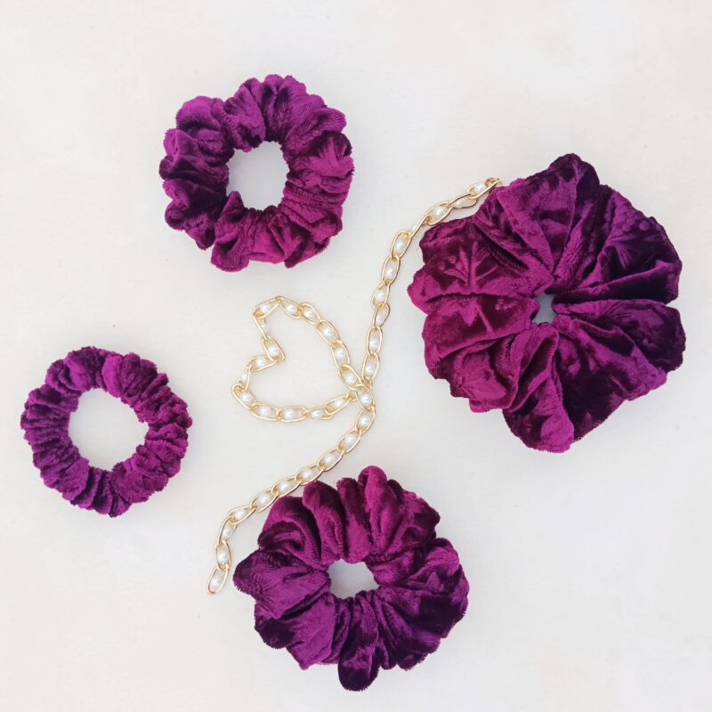 Purple Velvet Scrunchie - Image 2